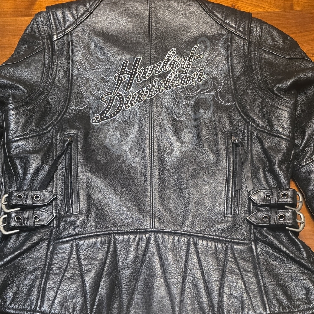 Harley-Davidson Women's Black Embellished Leather Jacket
